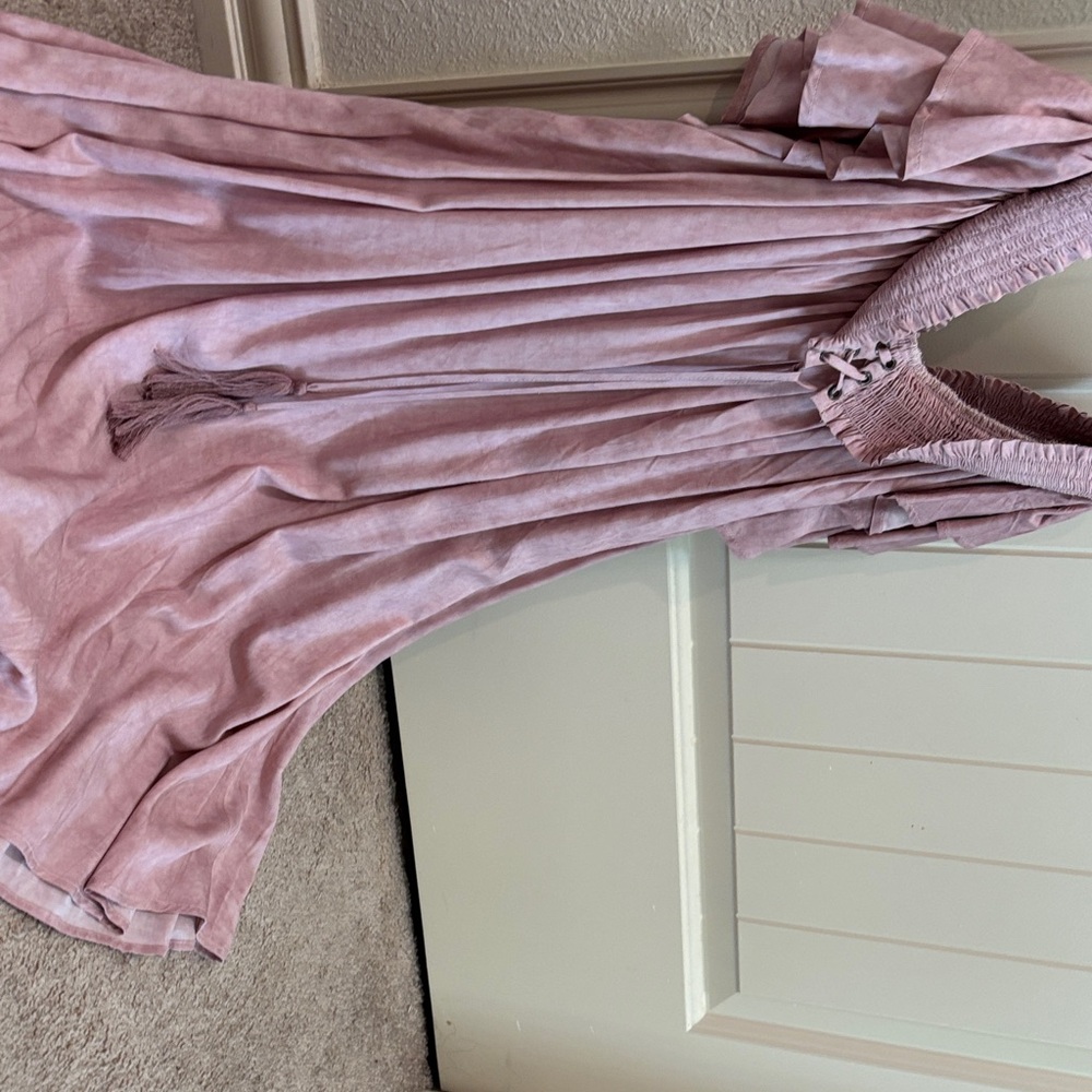 Mittoshop Strapless Dress in Dusty Pink